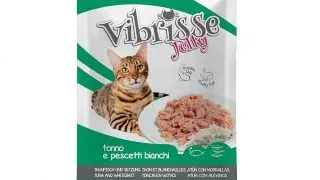 Hrana umeda pentru pisici Croci Vibrisse, Ton si peste alb in aspic, 70g