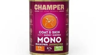Conserva pentru caini CHAMPER Coat Skin monoproteica cu miel 400 g