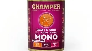 Hrana cu vita pentru caini CHAMPER Coat Skin monoproteica 400 g