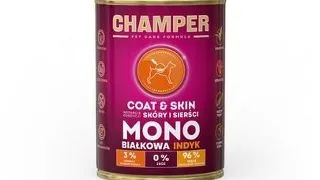 Hrana monoproteica pentru caini CHAMPER Coat Skin curcan 400 g