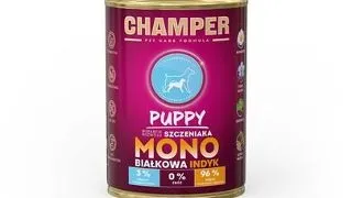 CHAMPER Puppy hrana umeda pentru catei 400 g monoproteica, curcan
