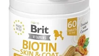 BRIT Vitamins Biotin Skin&Coat Care 120g supliment cu biotina pentru sanatatea pielii si blanii cainilor (60 tablete)