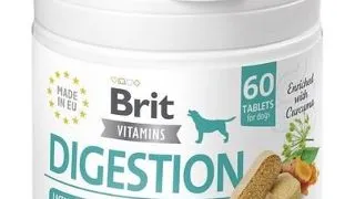 BRIT Vitamins Digestion 120g supliment digestiv caini adulti, cu probiotice si enzime digestive (60 tablete)