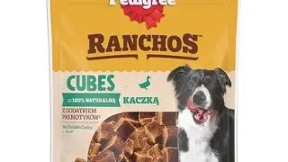 PEDIGREE Ranchos Cubes 70 g recompense caini, cu rata