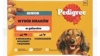 PEDIGREE Senior plicuri caini senior 4x100 g in jeleu, vita, pui si ficat