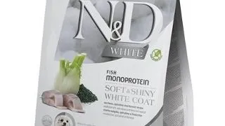 FARMINA N&D White Dog Adult Medium Maxi Sea Bass, Spirulina, Fennel 2 kg Hrana caine adult cu blana alba