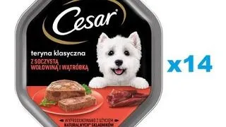 CESAR Pachet mancare umeda pentru caini adulti, ficat si vita 14x150 g