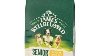 JAMES WELLBELOVED Senior 12 kg hrana cu miel si orez pentru caini in varsta >7