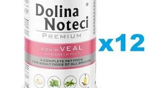 DOLINA NOTECI Premium 12x400 g conserve hrana caini, bogat in vitel cu mazare