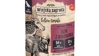WIEJSKA ZAGRODA Wild Flavours Conserva caini adulti, cu mistret si vita 400 g