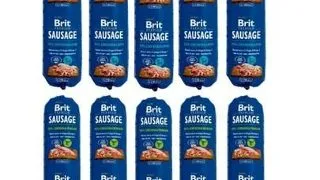 BRIT Premium Sausage Mix salam caini 10x800 g hrana umeda caini (pui & vanat, pui & miel)