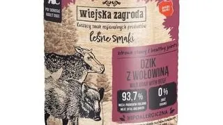 WIEJSKA ZAGRODA hrana umeda pentru caini adulti cu mistret si vita (Gusturi de Padure) 800 g