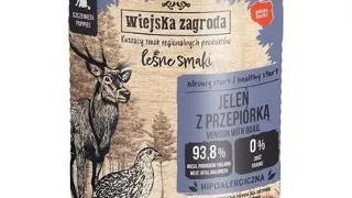 WIEJSKA ZAGRODA hrana umeda pentru catei cu cerb si prepelita (Gusturi de Padure) 800 g