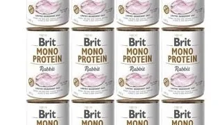BRIT Mono Protein Rabbit 12x400 g cu iepure hrana umeda caini