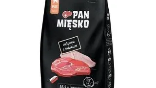 PAN MIESKO Sac hrana uscata caini talie foarte mare, cu vitel si curcan 20kg