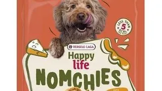Versele-Laga Happy Life Snack Nomchies Cheese 150 g recompensa caini, cu branza, pentru sustinerea sanatatii articulatiilor