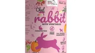 SYTA MICHA Chef Monoprotein Junior Hrana umeda pentru catei cu iepure si legume 400 g