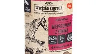 WIEJSKA ZAGRODA Carne de porc cu carne de cal, hrana umeda pentru caini 400 g