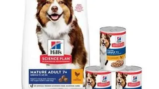 HILL'S Science Plan Canine Mature Adult Chicken 14 kg pentru caini seniori + 3 conserve GRATIS