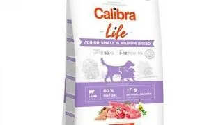 Calibra Dog Life Junior Small Medium Breed Lamb hrana cu miel pentru caini tineri de talie mica si medie 2,5 kg