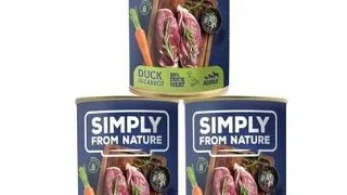 SIMPLY FROM NATURE Hrana umeda pentru caini, cu rata si morcov 3 x 400 g