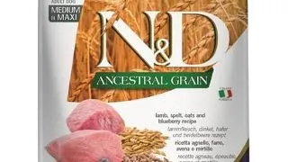 FARMINA N&amp;D Ancestral Grain Adult Medium/Maxi Hrana uscata pentru caini, cu miel si afine 2,5 kg
