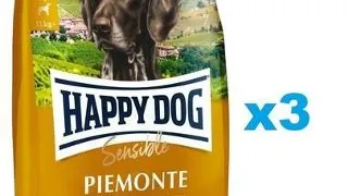 HAPPY DOG Supreme Piemonte hrana uscata caini 3 x 10 kg, cu rata si peste