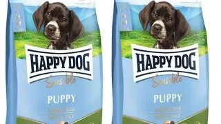 HAPPY DOG Sensible Puppy Lamm 20 (2x10 kg) cu miel si orez, pentru catei cu tract digestiv sensibil