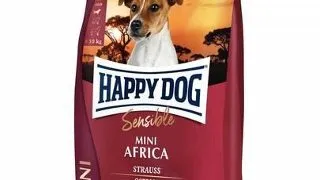 HAPPY DOG Sensible Mini Africa 4 kg hrana caini sensibili, cu strut