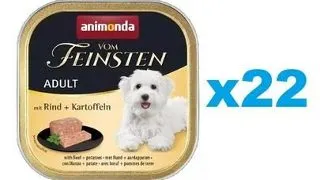 ANIMONDA Vom Feinsten Adult Hrana umeda caini, cu vita si cartofi 22x150 g