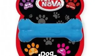 PET NOVA DOG LIFE Jucarie os pentru caini, albastru, aroma de carne de vita, 11cm