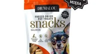 DR MALOU Cuburi din carne de somon 50 g recompense pentru caini 100% liofilizate
