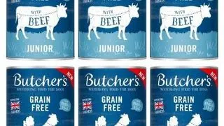 BUTCHER'S Original Junior Mix arome pentru catei 6x400g bucati vita si pui in aspic