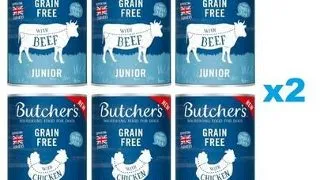 BUTCHER'S Original Junior Mix arome hrana catelusi 12x400g bucati de vita si pui in aspic