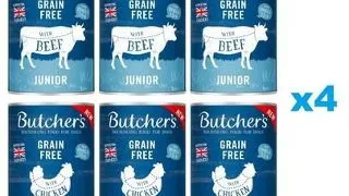 BUTCHER'S Original Junior Mix arome in aspic pentru catei 24x400g bucati vita si pui