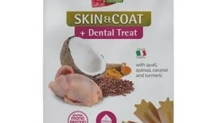 FARMINA N&D Quinoa Dental Treat Skin Coat Quail Mini 60 g baton dentar caini de talie mica, cu prepelita