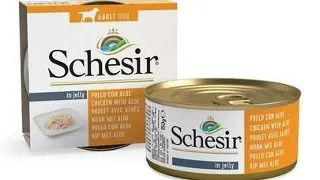 SCHESIR Mancare umeda caini, File de pui cu aloe in aspic 150 g