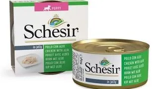 SCHESIR Hrana umeda cu pui si aloe pentru catelusi 150 g