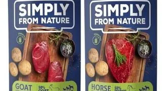 SIMPLY FROM NATURE Hrana umeda pentru caini, mix carne de cal si cartofi/carne de capra si cartofi 400 g x 12 buc.