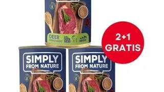 SIMPLY FROM NATURE conserva caini 400 g (2+1 GRATIS) vanat si hrisca