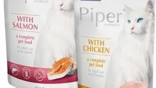 PIPER Animals Cat Pliculete cu arome mixte pentru pisici 24x100 g pui si somon