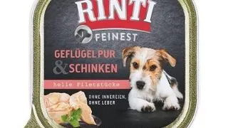 RINTI Feinest Poultry Pure&amp;Ham tava mancare pasare si sunca 150 g pentru caini