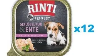 RINTI Feinest Poultry Pure&amp;Duck 12x150 g pasare si rata pentru caini