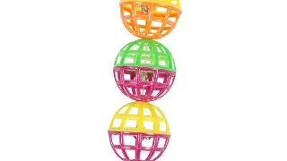 Jucarie Pentru Pasari, Mingi Cu Clopotel, Plastic, 15cm