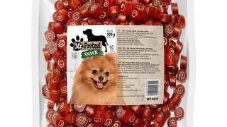 Recompense caini sushi cu rata si cod pentru antrenament MR. PRETZEL 500g