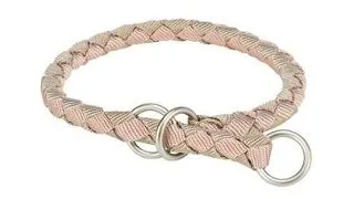 Zgarda semi-strangulanta caini talie mica TRIXIE Cavo S 30–36 cm roz/nisip