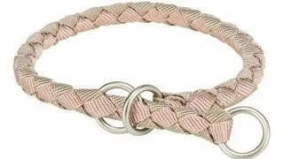 Zgarda semi-strangulanta caini XS TRIXIE Cavo 25–31 cm roz/nisip