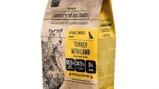 COUNTRY OF ANIMALS hrana uscata cu curcan si miel pentru caini M 2 kg