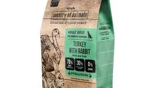 COUNTRY OF ANIMALS hrana uscata cu curcan si iepure pentru caini S 2 kg