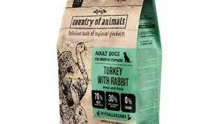 COUNTRY OF ANIMALS hrana uscata cu curcan si iepure pentru caini S 9 kg